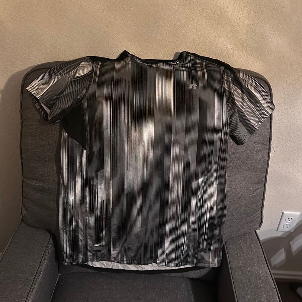 Grey and black Russell Odor protection, dry fit T-shirt